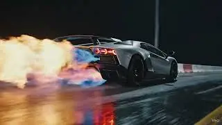 Lamborghini Aventador SVJ flames on circuit #trending #fire #carflames #shorts 