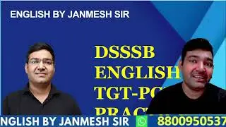 || DSSSB-- ENGLISH SPECIAL || TGT, PGT, LT ENGLISH -2024  | TEACHING EXAMS || BY JANMESH SIR