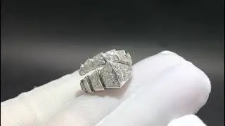 Bvlgari Serpenti Viper 18k White Gold Full Pave Diamonds One Coil Ring