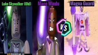Lego Star Wars: TSS - Luke Skywalker (Old) & Mace Windu Vs Magna Guard!