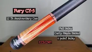 Fury Cue CY-5 12th Anniversary Cue. Full Inlay. Curly Maple Based.