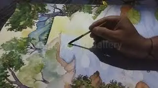 Watercolor Landscape Drawing #landscape #watercolour #drawingtutorial 