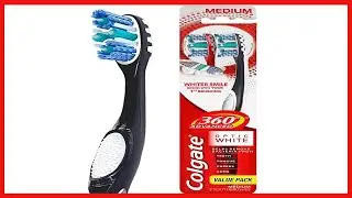 Colgate 360&deg; Advanced Optic White Toothbrush (Color May Vary), Medium, 2 Count
