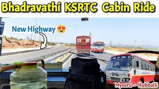 Bhadravathi Cabin Ride on KSRTC Sarige | Mysuru - Hubballi  #bus#shivamogga#volvo#mysuru #overtake