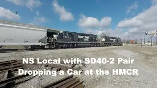 NS Local with SD40-2 Pair 3213, 3349 Drops a Car for the Huntsville & Madison County Railroad - 2015