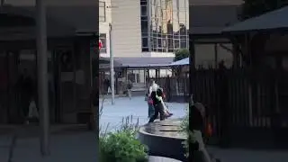 Man falls off delivery robot