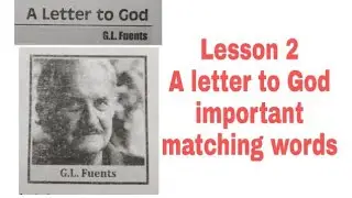 Important matching words-A Letter to God Lesson 2 for class 10th UP board हाई स्कूल परीक्षा के लिए