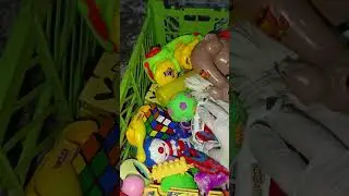 Basketball full of new and crack toys #viralvideo #youtubeshorts #asmr #asmrsounds #toys