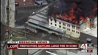 Crews battling large fire in KCMO