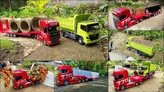 Top #15 ‼️ simulasi aksi rc truk scania 770s dan Rc truk hino 500 proses pengiriman barang