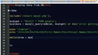 Display Data on Web Page from Database