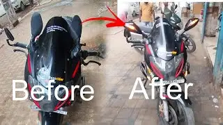 Installation of indicater  led mirrors  in pulsar 220F