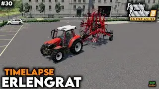 Purchase of new KUHN rake, grass baling & cultivation contract - FS19 Timelapse (Erlengrat) | #30