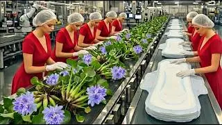 How Sanitary Pads Are Made from Water Hyacinth | Inside a Modern Factory (Full Process)