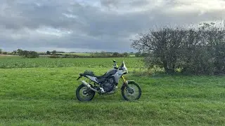slippery south creake Norfolk on the mighty tenere 700 . nearly came off many times .