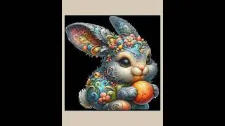 19 Quirky Easter Bunny Clipart Bundle, Intricate Floral Easter Bunny Designs, Instant Download Su...