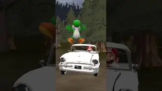 Yoshi crashs the Car