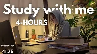 LIVE | 4-HOURS study with me✏️📑 | 🔥Fire sounds & Pomodoro 60&10