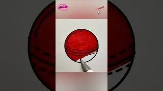 Cricket Ball Coloring Drawing ASMR Video Oddly satisfying #shorts #ashortaday #ipl2022
