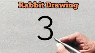 How to draw rabbit from number 3 | Easy rabbit drawing for beginners | Number drawing