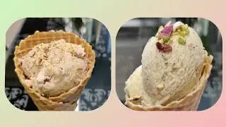 Roasted Almond & Kesar Pista Ice - Cream | Without any Artificial Colours | With 2 Ice - Cream Base