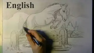 Easy JUMPING HORSE for beginners graphite drawing