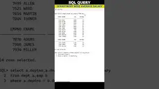 Oracle SQL: How to Find Department Wise Average Salary #sqlqueries #sql #query