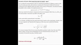Derivation of Casimir Effect