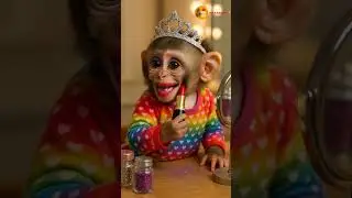 Bubu the Baby Monkey Does beginners makeup tutorial | Episode 1💄😂 | Cute & Funny Animal Video