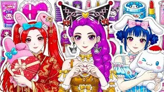 💖Paper DIY💖KPOP DEMON HUNTERS RUMI Mira Winter Prom Party Fashion + Makeup Blind Bag Unboxing ASMR