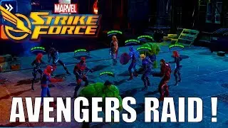 Marvel Strike Force - Raid Gameplay Vs AVENGERS! - Marvel Strike Force Gameplay