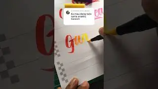 Rainbow style brush script calligraphy GANESH #shorts #youtubeshorts #brushpen #calligraphy