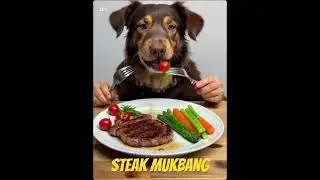 Dog Steak Mukbang #dog #dogs #cat #cats #animalmukbang