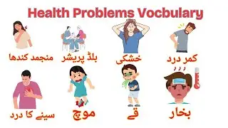 Body Health Problems in URDU Translation with pictures | Body pain Vocabulary | Learn English