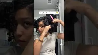 Easy headband hairstyle   Tiktok:@notjezell #headwrap #headband #naturalhair #type3 #hairstyles