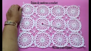 Unión de motivos para mantel a crochet #mantelcrochet #normaysustejidos