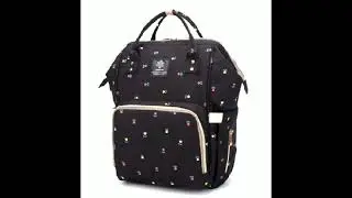 Travel Diaper Bag Waterproof Stroller Bag Multifunctional USB Black Backpack Baby Bottle Warmer