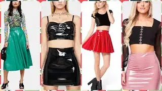 latest colorful shiny latex leather skirts for ladies #latex #fashion #trendy #latest #idea #outfit