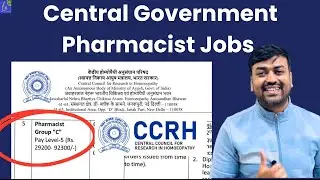 Central Government Pharmacist Recruitment at CCRH 2025 || Pharmacist Vacancy 2025 || Pharma Update