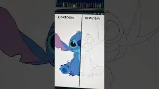 Drawing Stitch Cartoon VS. Realism!✨💙 #artist #art #digitalart #drawing #stitch #liloandstitch