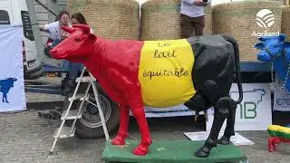Irish dairy farmers take part in Brussels protest