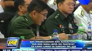 AFP, pinabulaanan ang alegasyong sila ang nasa likod ng Lumad killings sa Surigao del Sur