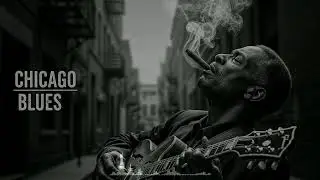 Retro Chicago blues rising from analog studio rooms filled with glowing brass and warm air through