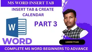 MS WORD INSERT TAB CALENDAR PART 3