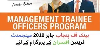 Bank Of Punjab BOP Jobs 2019 For Management Trainee Officers Program