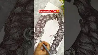 Kali Maa Drawing with Pen 😲 #shorts #art #kalimaa #diwali