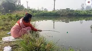 Fishing videos in indian village || Indian girl fish catching in pond || fish catching bengali #fish
