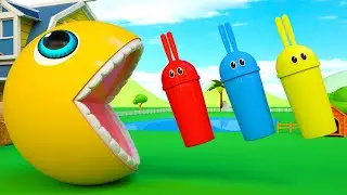 Learn Color With Pacman And Bunny Mold Candy - Pacman Colors Game - PacmanZ