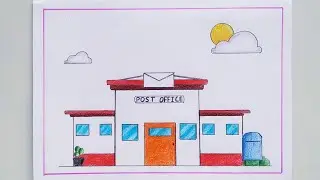 Post Office Drawing || Easy Post Office Drawing || Pencil Drawing || World Post Day Drawing