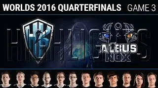 H2K vs Albus Nox Luna Game 3 Highlights, S6 Worlds 2016 Quarter final, H2K vs ANX G3